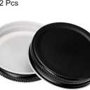 uxcell Mason Jar Lids, 70mm/2.76" Regular Mouth Tin Plate Caps Leak Proof for Canning Jars Kitchen Storage, (Black 12Pcs)