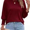 BTFBM Womens Tops Dressy Casual Summer T Shirts 2026 Crewneck 3/4 Sleeve Beach Vacation Loose Tunic Spring Work Blouse (L)
