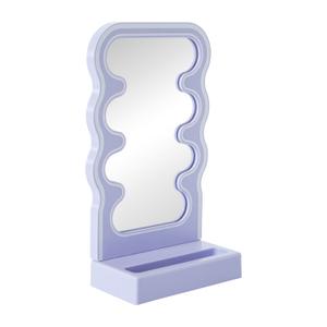 Orbit Wavy LED Light and Mirror Phone Holder is a Multifunctional Phone Stand Featuring a Vibrant LED Glow, a Built-in Mirror