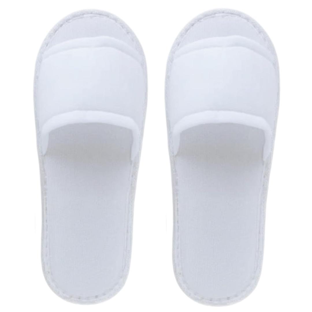 20 Pairs White Disposable Slippers, Open Toe SPA Hotel Slipper for Women and Men, Soft Coral Fleece Slippers for Guests, Non-Slip Slipper for Train Travel Home Salon