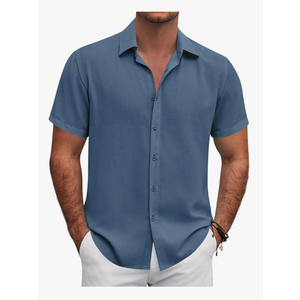 COOFANDY Men's Button Down Shirt Short Sleeve Casual Shirts for Summer Beach Vacation Shirts 2XL
