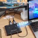 KCEVE USB C Switch 2 in 1 Out, USB Type C KVM Switch 2 Computers 1 Monitor, 8K@60Hz / 4K@120Hz / 20Gbps/ USB 3.1 Gen 2 / 100W PD/Compatible with Thunderbolt Devices/Wired Remote, 1 USB-C Cable