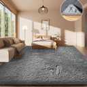 Ophanie Area Rugs for Living Room Bedroom, Upgrade Non-Slip Fluffy Soft Grey Shag Carpet, Indoor Floor Gray 4x6 Fuzzy Shaggy Living Room Plush Rug for Kids Home Dorm Decor Aesthetic