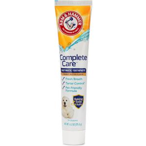 Arm & Hammer Complete Care Enzymatic Dog Toothpaste, Peanut Butter Flavor, Baking Soda and Calcium, Enzymatic Tartar Control Formula, Non-Toxic, Fluoride Free, 6.2 Oz 