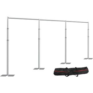 30x10Ft Pipe and Drape Stand, Heavy Duty Photography Backdrop Stand, 10Ft Tall x 30Ft Wide Adjustable Pipe and Drape, Aluminium Backdrop Stand with Carry Bag for Event,Birthday Party and Wedding Decor