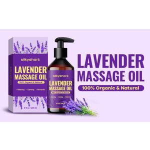 SilkyShark Lavender Massage Oil (8 Fl Oz), Aromatherapy Massage Oil, Lavender Bliss Massage Oil, Natural Relaxation for Mind and Body Pack of 2 By MAY 05 2026