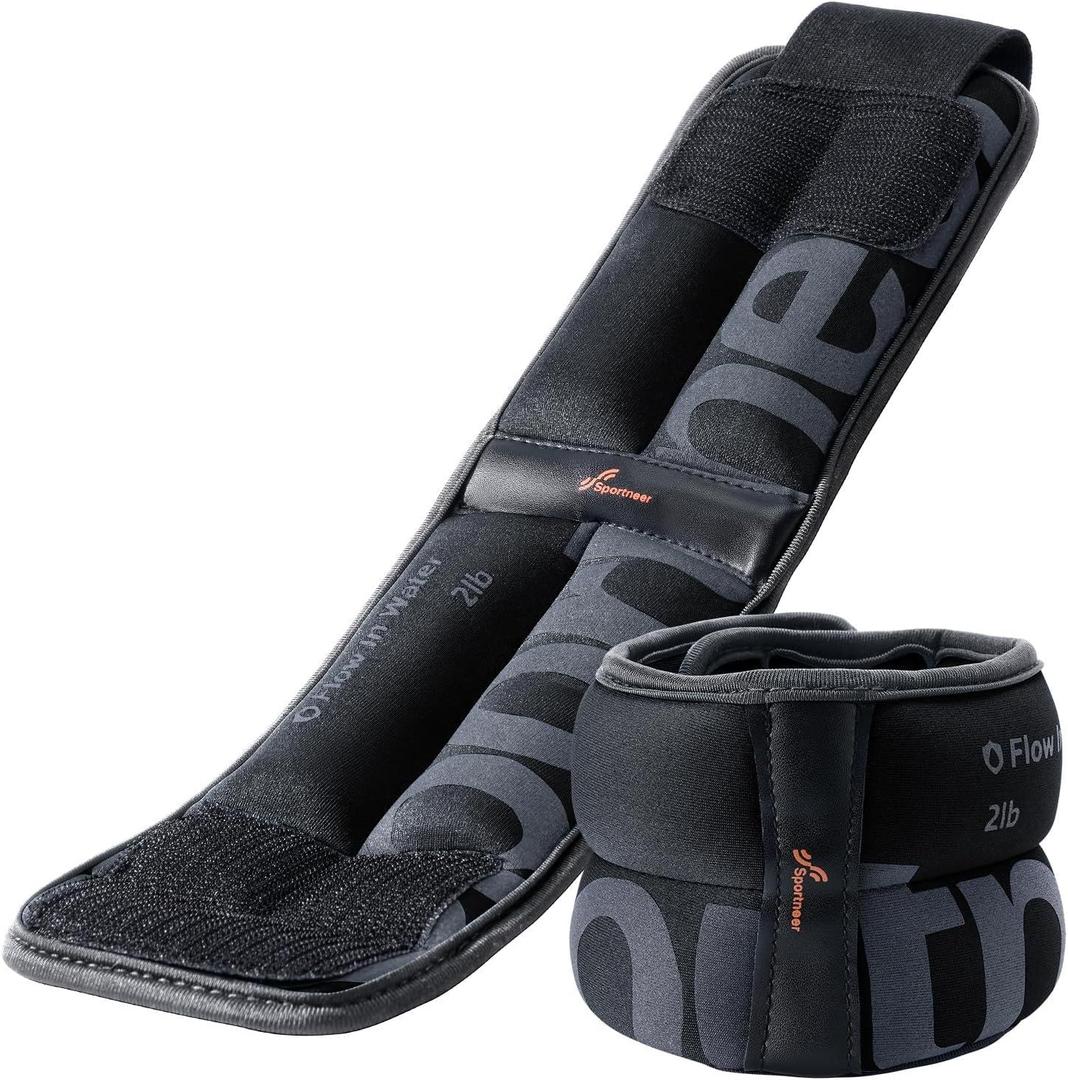 Sportneer Ankle Weights for Men Women Kids Strength Training Leg Weights Set Comfortable and Soft Perfect for Dancing Running Walking Fitness Workout (Black)