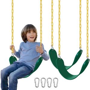 Swings Set - 2-Pack Suitable for Kids and Adults, Comes with Hooks & Chains, Perfect for Backyard