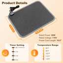 Heated Floor Mat for Foot Warmer - 110V Adjustable Temperature Under Desk Electric Heater with Timer for Office Bathroom Home, Heating Pad for Cold Feet