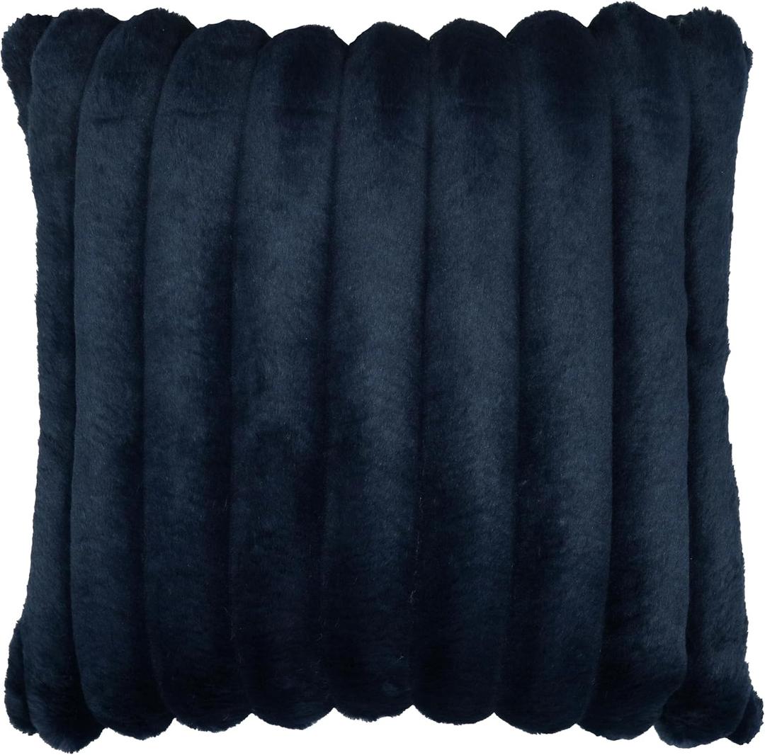 Riverbrook Home Zippered Pillow Cover with Removable Soft Angel Hair Filler, Madison Midnight - Blue, 20 x 20-Inch