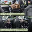 Dog Car Seat for Console - Memory Foam Pet Booster Seat for Small Medium Dogs Up to 21 lbs - SUV Truck Center Console Dog Seat with Safety Leash & Storage Pockets - Washable Cover (Large Black)
