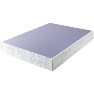 ZINUS Metal Box Spring with Wood Slats, 9 Inch Mattress Foundation, Sturdy Steel Structure, Easy Assembly, Queen (White)