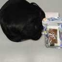 Long Wavy Black Wig with Bangs for Women Heat Resistant Synthetic Hair Wigs for Daily Use(Black)