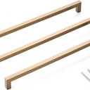 10 Pack 12.6 Inch (Center to Center 320mm) Cabinet Handles Modern Square Champagne Cabinet Pulls for Wardrobe Door Stainless Steel Kitchen Cabinet Handles Hardware