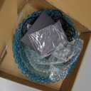 Hanging Bird Bath Fountain, Blue Glass Hanging Bird Bath with Water Fountain, Decorative Outdoor Bird Bath for Garden Yard Patio, Bird Water Feeder for Wild Birds