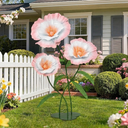 Giant Fake Flowers 5.77FT Spring Champagne Large Paper Flowers 3D Artificial Floral Wedding Decorations for Birthday Party Outdoor Banquet Event Home Backdrop Decor Pink