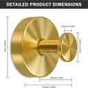 4 Pack Suction Cup Hooks for Shower, Removable Shower Hooks for Inside Shower, Metal Towel Hooks for Bathrooms, Suction Cups for Glass Door, Window, Wall, Mirror, Bathroom, Wreath Hangers (Gold)
