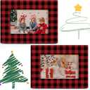 clothmile 2 Pack Picture Frame Red & Black Buffalo Plaid Wooden Photo Frame Gifts Decorations Horizontally Vertically Used Size 4x6 Suitable for Xmas Gift Desktop Use