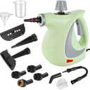 Handheld Pressurized Steam Cleaner with 12 pcs Accessories, Portable Steamer for Cleaning, Steam Cleaner for Home Use, Steamer for Cleaning Car, Furniture, Floor, Upholstery, Grout and Tile, Green