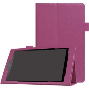 for Amazon New Kindle Fire HD 8 HD8 (2016 Release,6th Generation) (2017 Release, 7th) (2018 Release,8th) Cover Ultra Slim Folio Stand Leather Case +1x Clear Screen Protector (Li-Purple)