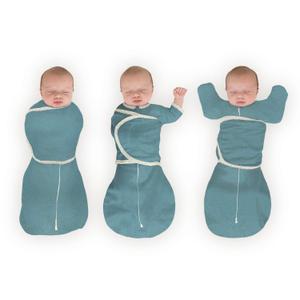 SwaddleDesigns 6-Way Omni Swaddle Sack, Arms Up Swaddle for Newborn, More Options to Calm Startle Reflex, Improves Sleep, 12-18 lbs, Heathered Teal