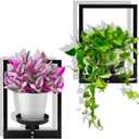 Metal Wall Plant Holder, Wall Planters for Indoor Plants, Heavy Duty Plant Wall Shelf, Vertical Space Saving - for Home, Office, Balcony(2 Pack)