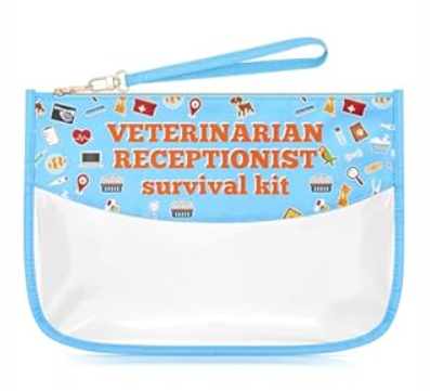 Sazuwu Veterinarian Receptionist Makeup Cosmetic Organizer Bag Vet Tech Gifts for Women Funny Animal Rescue Appreciation Thank You Gift Birthday Christmas Retirement Gift Travel Pouch 