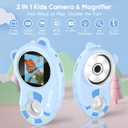 2 in 1 Microscope for Kids Video Camera, UPSPORT 2"HD IPS Screen 1000X Handheld Digital Microscopes Pocket Portable Microscope Camera, USB PC Compatible, STEM Science Edu Fun for Boys Girls Toys Gifts (Blue)