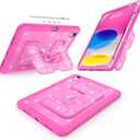 CCMAO Case for iPad (A16) 11th 11" 2025, iPad 10th 2022 with Pencil Holder & Kickstand, Shockproof Protective Slim Thin iPad Case with Glitter Transparent Back Cover for iPad 11/10, Rose Glitter (Translucent Color)