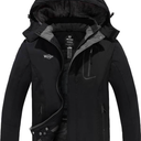 Wantdo Men's Waterproof Ski Jacket Warm Winter Snow Jacket Snowboarding Jacket with Hood, Size 4X, Black