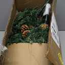 Liliful 2 Set Lighted Artificial Christmas Urn Filler 18 Inch, Pre Lit Artificial Christmas Outdoor Tree Battery Operated Light up Planter Filler Lighted Xmas Trees with LED Lights Timer (Classic)