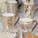 Matrix Gold Porcelain Coffee & Tea Mug Set Premium Fine Porcelain with Elegant Gold-Plated Finish, Luxury Drinkware for Everyday Dining, Entertaining & Special Occasions