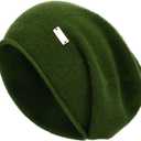 jaxmonoy Slouchy Knit Beanie Hat for Women Winter Soft Warm Ladies Laightweight Slouch Knitted Skull Beanies Cap (Green)