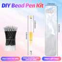 150 Pieces DIY Beadable Pens Kit - 50 plastic Beadable Pens Bulk, Refills & pen bags Included - Beaded Pens Black Ink Ballpoint Cute Pens for Students TeacherGradient
