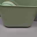 Supteron Bathroom Trash Can with Lid 3.2 Gallon Narrow Trash Can Small Plastic Trash Bin 12 Liter with Press Type Lid for Bedroom Bathroom, Mint Green