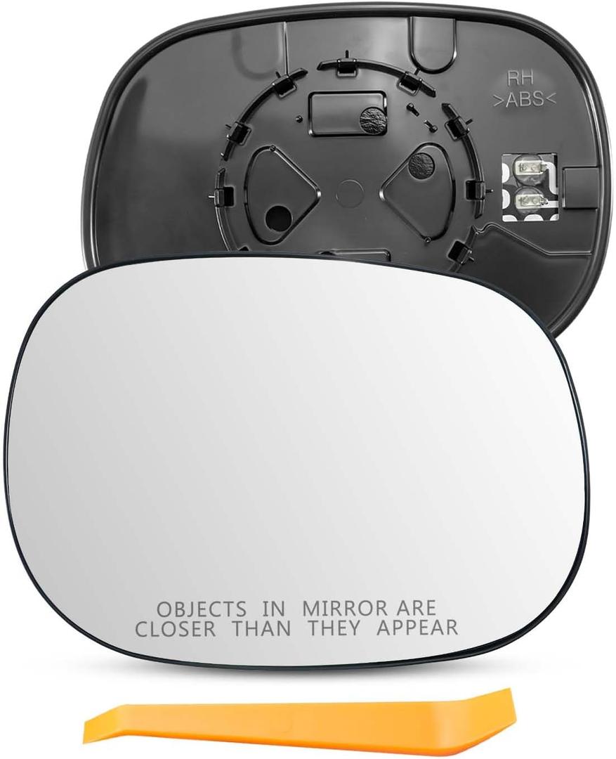 Right Side Mirror Glass Fit for Dodge Ram 1500 2500 3500 1998-2003, Compatible with Durango 1998-2004, Replace 5019892AA CH1325111, Rear View Mirrors Glass with Power Heated, Passenger Side Mirror