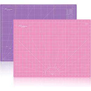 HEADLEY TOOLS 18"x24" Thickened Self Healing Cutting Mat, A2 Rotary Cutting Sewing Mat for Crafts, Double Sided 5-Ply Table Cutting Board for Fabric Quilting Patchwork Arts Hobby Project, Pink/Purple, 23.6"L x 17.7"W