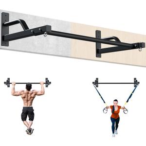 2025 Upgrade Pull Up Bar Wall Mounted - 600 lbs Heavy Duty Strength Training Pull-Up Bars, Ideal Rogue Pull Up Bar for Home and Commercial Gym, Easy Installation Chin Up Bar, Versatile Garage Pullup Bar (Black)