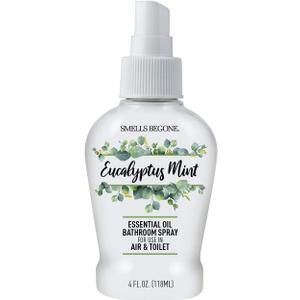 SMELLS BEGONE 4 oz Essential Oil Bathroom Spray - Instantly Eliminate Toilet & Bathroom Odors - Air Freshener Made with Essential Oils (Eucalyptus Mint)