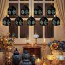 Maitys 16 Sets Eid Mubarak Lantern Craft Kit, Ramadan DIY Islamic Paper Lanterns with Transparent Tissue Paper Strings, Star and Moon Patterns Decor for Mosque Home Eid Party Decoration