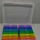 novelinks Transparent 4" x 6" Photo Cases and Clear Craft Keeper with Handle - 16 Inner Cases Plastic Storage Container Box (Multi-colored)