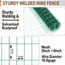 Tongmo 2 ft x 100 ft Green PVC Coated Welded Wire Fence, 16GA Garden Chicken Wire Fence Roll, Mesh Size 2" x 4" Hardware Cloth, Ideal for Yard Protection and Poultry Netting