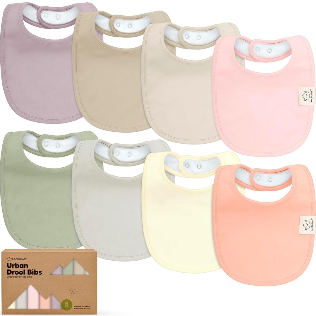 8-Pack Organic Baby Bibs for Boys, Girls - Soft Cotton Drooling and Teething Bibs for Baby Girl & Boy, Extra Absorbent, Easy to Clean & Put On for Toddler, Newborn, Infant 0-24 Months (Embrace)