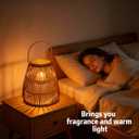 Cooo 2 Pack Giant Candle Lantern Heat-Tesistant Glass Candle Holder Rattan
