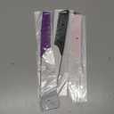 Rat Tail Combs Set: 3Pcs Long Steel Pin Teasing Combs for Salon Hair Stylists, Metal Parting Combs for Women (Purple, Black, Pink)