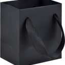 HUAPRINT 30 Pack Black Gift Bags with Ribbon Handles,4x2.75x4.5 inch Paper Bag Bulk for Shopping Party Favor Merchandise Business Wedding Craft Retail Holiday