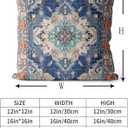 Snycler Boho Throw Pillow Covers 18x18 inch Set of 2 Boho Rug Carpet Double Sided Pattern Cotton Soft Pillow Case Cushion Cover Pillowcase for Couch Sofa Bed Decorative (Blue)