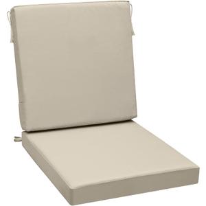 AAAAAcessories Outdoor Seat Cushions for Chairs, One-Piece Design, Fade-Resistant, Waterproof Patio Furniture Replacement Cushions, 20" x 18" x 3" + 20" x 20" x 3", Beige