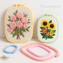 Framendino, 5 Pack Size Square Embroidery Hoops Plastic Cross Stitch Hoop Reusable Frames Rings for DIY Sewing Project