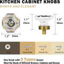Glass Crystal Dresser Cabinet Knobs Antique Vintage Brass, Octagon Knobs and Pulls for Dresser Drawers, Bathroom Kitchen Cabinet Drawer Knobs Set,16 Pcs